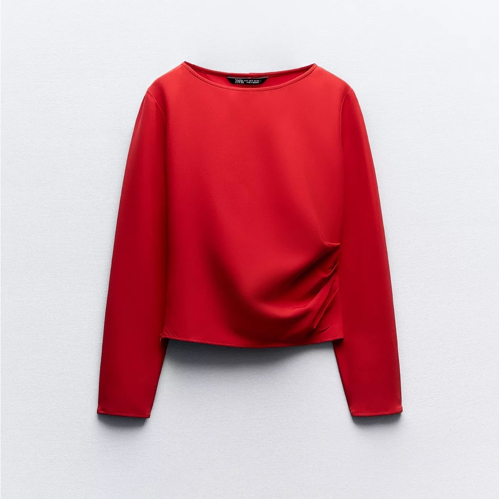 Zara Vibrant Red Long Sleeve Tee